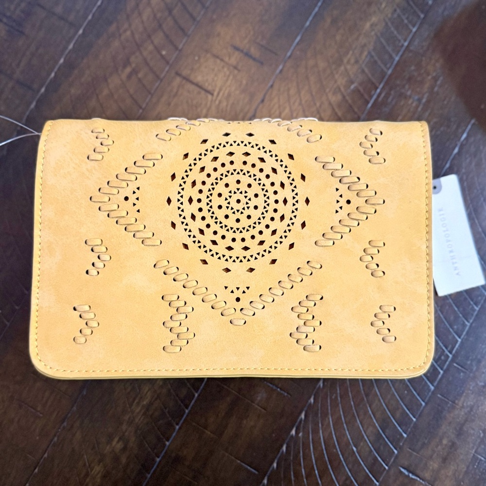 NWT Anthropologie Yellow Laser-Cut Women's Bag